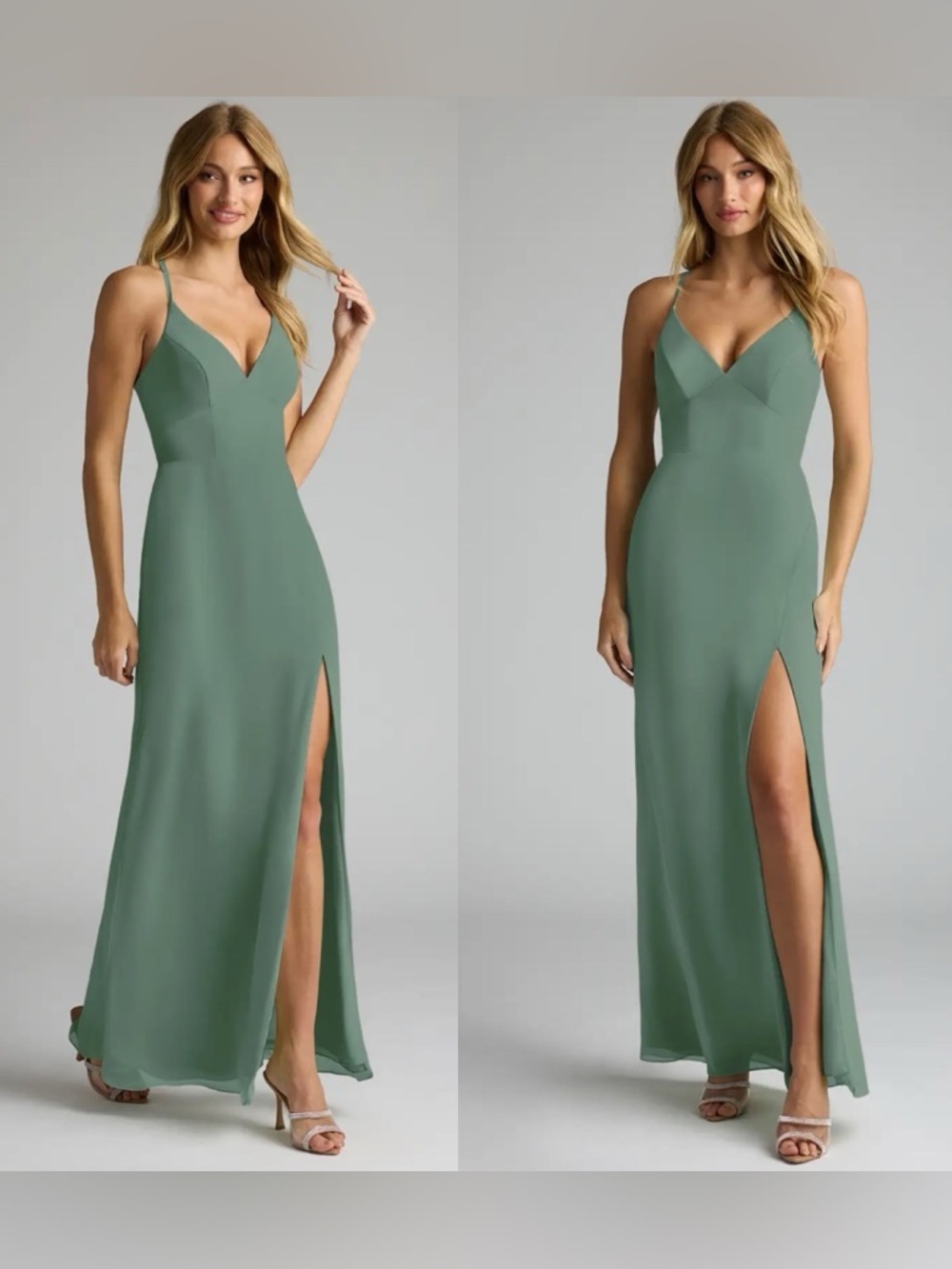 Azazie Becca Sheath V-Neck Chiffon Dress | Size A4